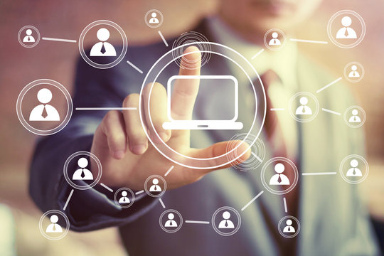 Business button web media connection computer icon