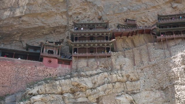 a hanging temple monastery at datong china