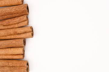 Cinnamon sticks isolated on white background