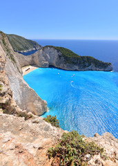 Navagio Beach on Zakynthos Island in Greece