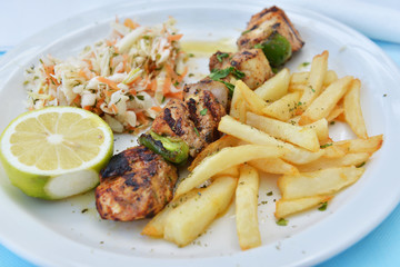 Traditional greek food - souvlaki