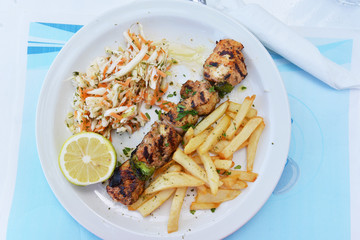 Traditional greek food - souvlaki