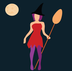 Halloween witch scary fun  creepy vector magic