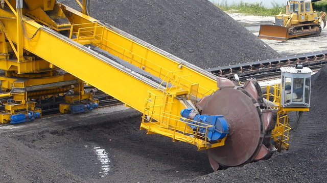 Wheel excavator for digging the coal and transport to power plant