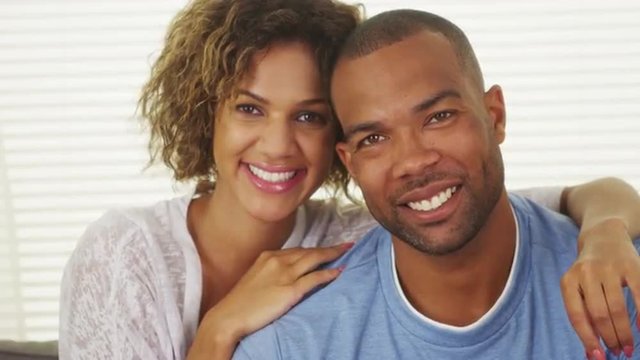 Happy African American Couple Smiling