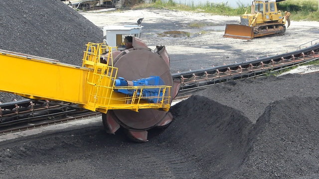 Wheel excavator for digging the coal and transport to power plant