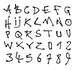 liquid font and number alphabet over white © johnjohnson