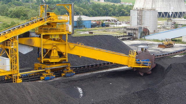 Wheel excavator for digging the coal and transport to power plant