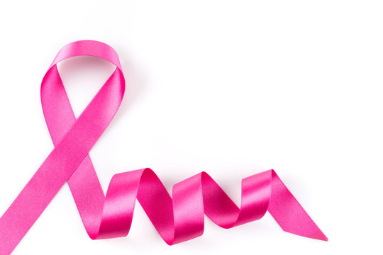 Pink Breast Cancer Ribbon Isolated