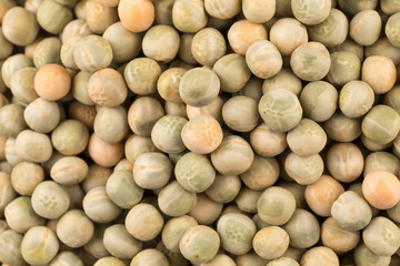 Whole dried green peas full frame