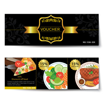 set of food voucher discount template design