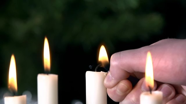 Lighting candle making interesting efects