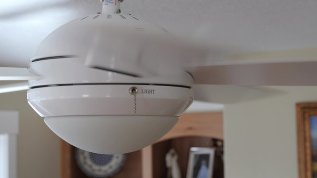 A shot of ceiling fan rotating