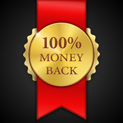Best golden metal badges set. Round gold medal or emblems with
