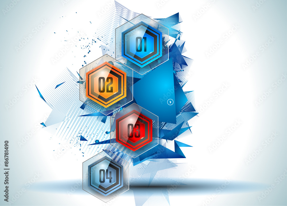 Poster infographic abstract template with multiple choices