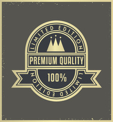premium quality retro badge