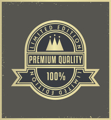 premium quality retro badge