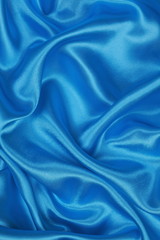 Blue Silk cloth of wavy abstract background