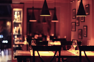 food in the restaurant, table, background