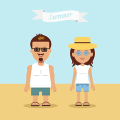 Vector illustration young couple