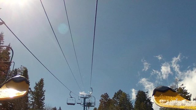 ski tips on lift