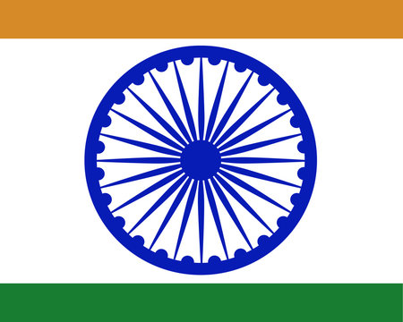 India flag center colors and elements 
