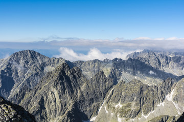 Peaks and passes forming a ridge Tatra