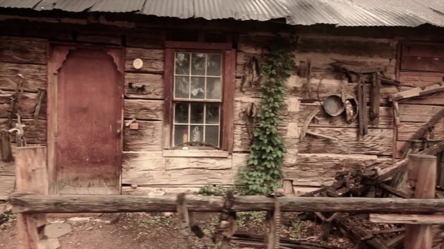 Old Western Log Home Steadicam Shot