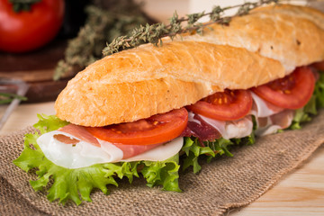 sandwich from fresh baguette