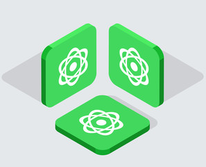 Vector modern 3 isometric app icons 