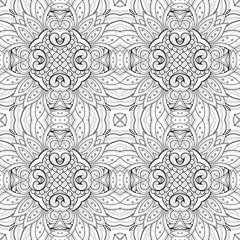 Vector Seamless Abstract Black and White Tribal Pattern