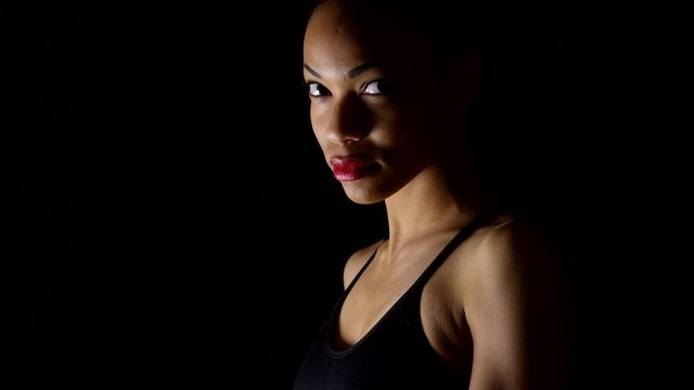 Moody portrait of black woman