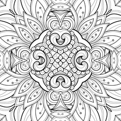 Vector Seamless Abstract Black and White Tribal Pattern