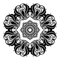 Vector Beautiful Deco Black Mandala