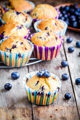 homemade muffins with blueberries