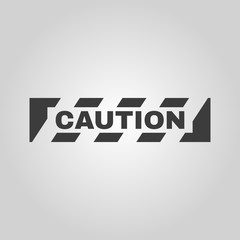 The caution icon. Danger and hazard, attention symbol. Flat