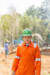 Thai construction site worker