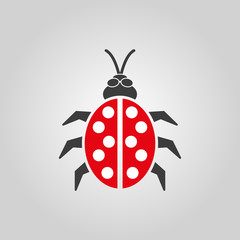 The ladybug icon. Ladybird and bug, beetle symbol. Flat