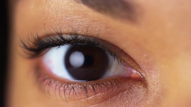 Closeup of brown eyes