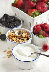 Yogurt  with homemade granola and berry