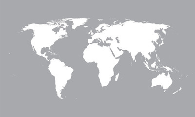 white vector map of the world