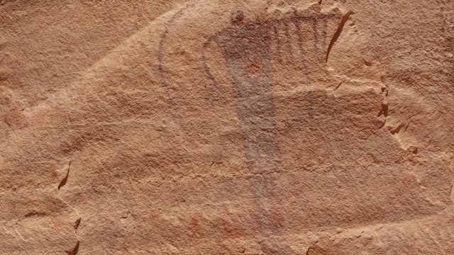 Native American Petroglyphs on a rock wall