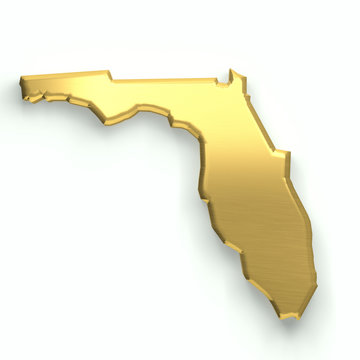 Florida Golden Map. 3D Design