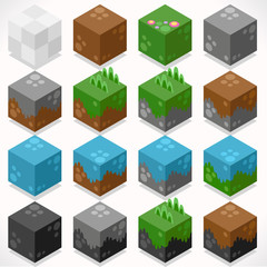 Textured Cubes Mine Elements Builder Craft Kit