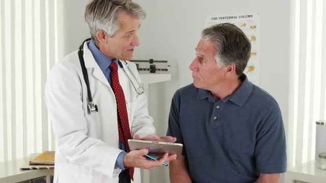 Doctor and patient talking in the office