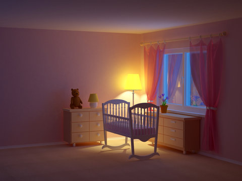 Baby Room Cradle Night