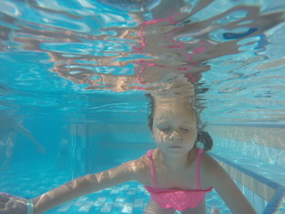 Little girl underwater