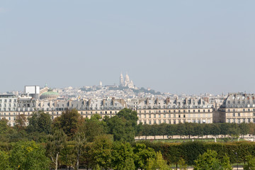 Naklejka premium Paris - Montmarte and Sacre Coeur viewed from d'Orasay Museum