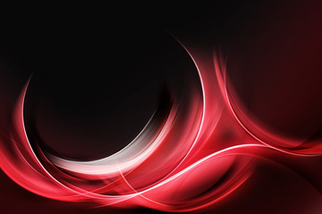 Creative Red Fractal Waves Art Abstract Background - obrazy, fototapety, plakaty