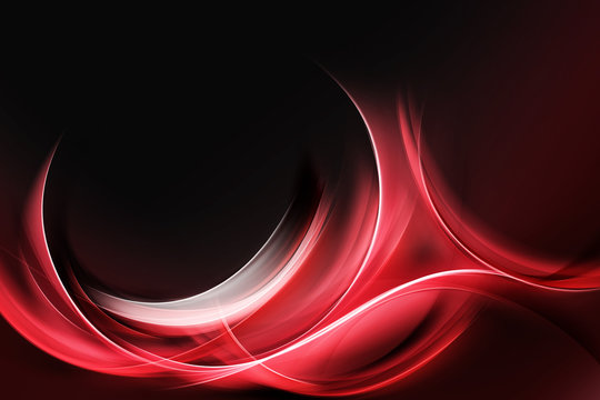 Fototapeta Creative Red Fractal Waves Art Abstract Background